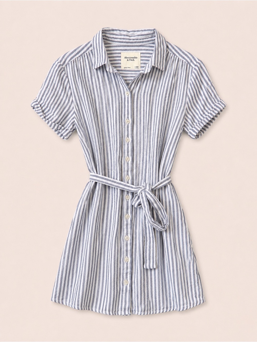 Abercrombie & Fitch Striped Linen Blend Mini Shirt Dress Women’s XSP